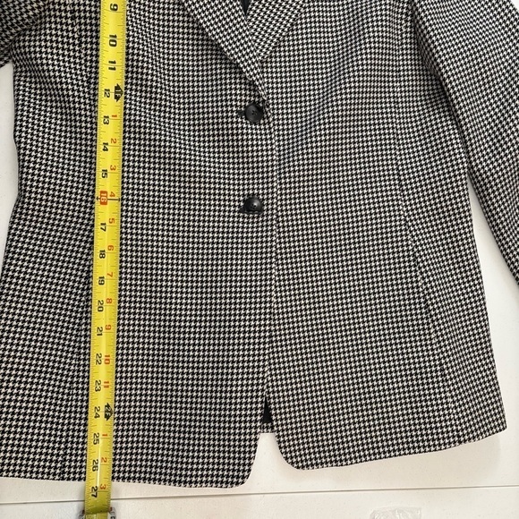 Vintage Talbots Womens Houndstooth Wool Blazer Jacket size 10 Petite - Picture 11 of 13